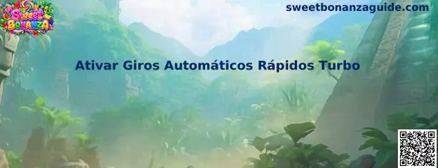 Interface ilustrativa das opções de giros automáticos rápidos e Turbo no Sweet Bonanza